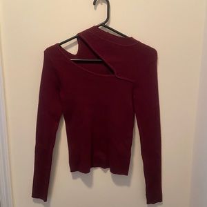 Wine color cutout sweater - never worn, tag still on. Size S